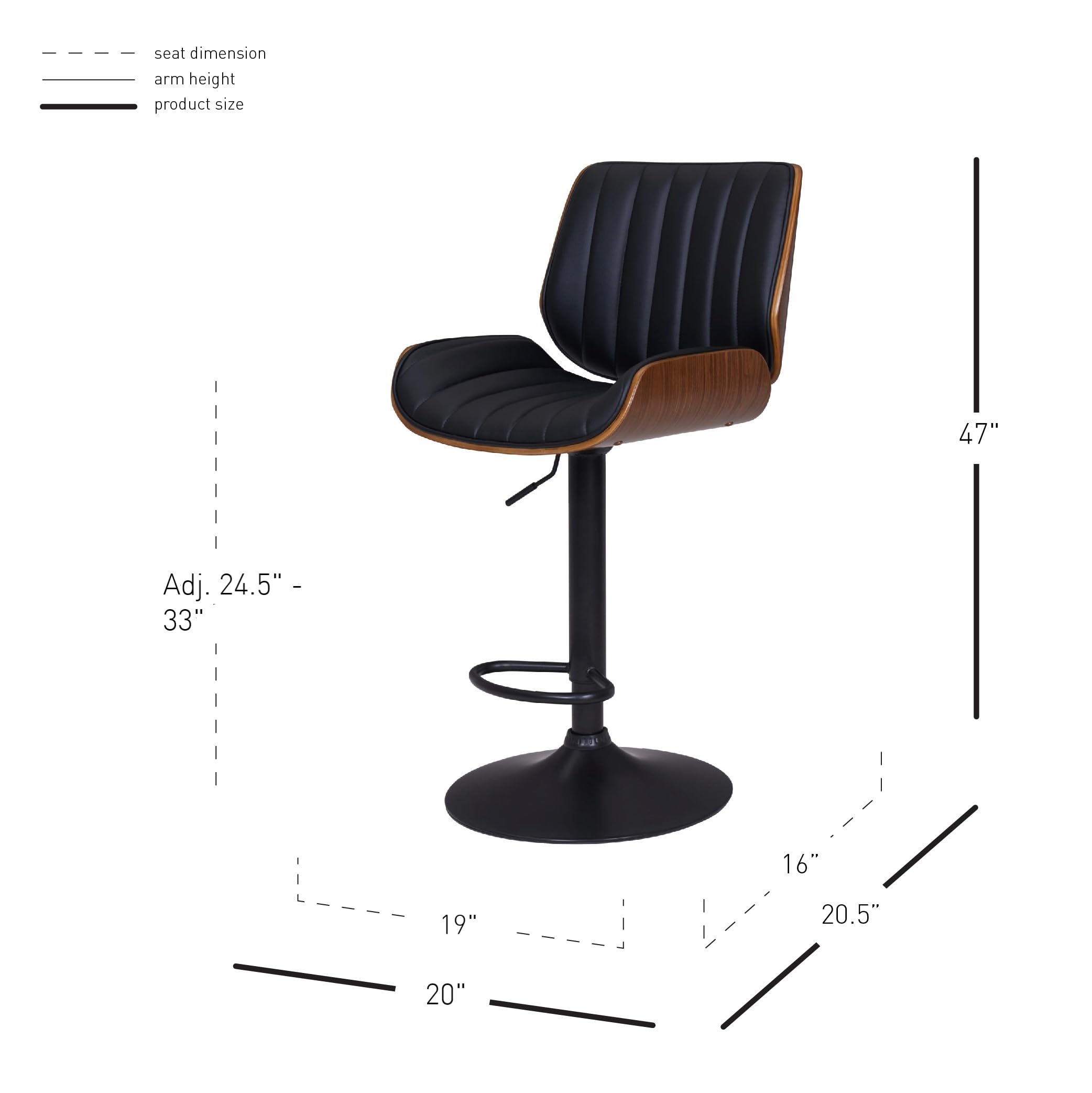 npd furniture and more Osborne PU Gaslift Bar Stool