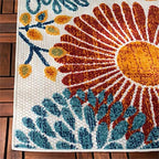 Safavieh Cabana Collection Area Rug - 8' X 10', Creme & Red, Floral Design, Non-Shedding & Easy Care, Indoor/Outdoor & Washable-Ideal For Patio, Backyard, Mudroom (Cbn832A)