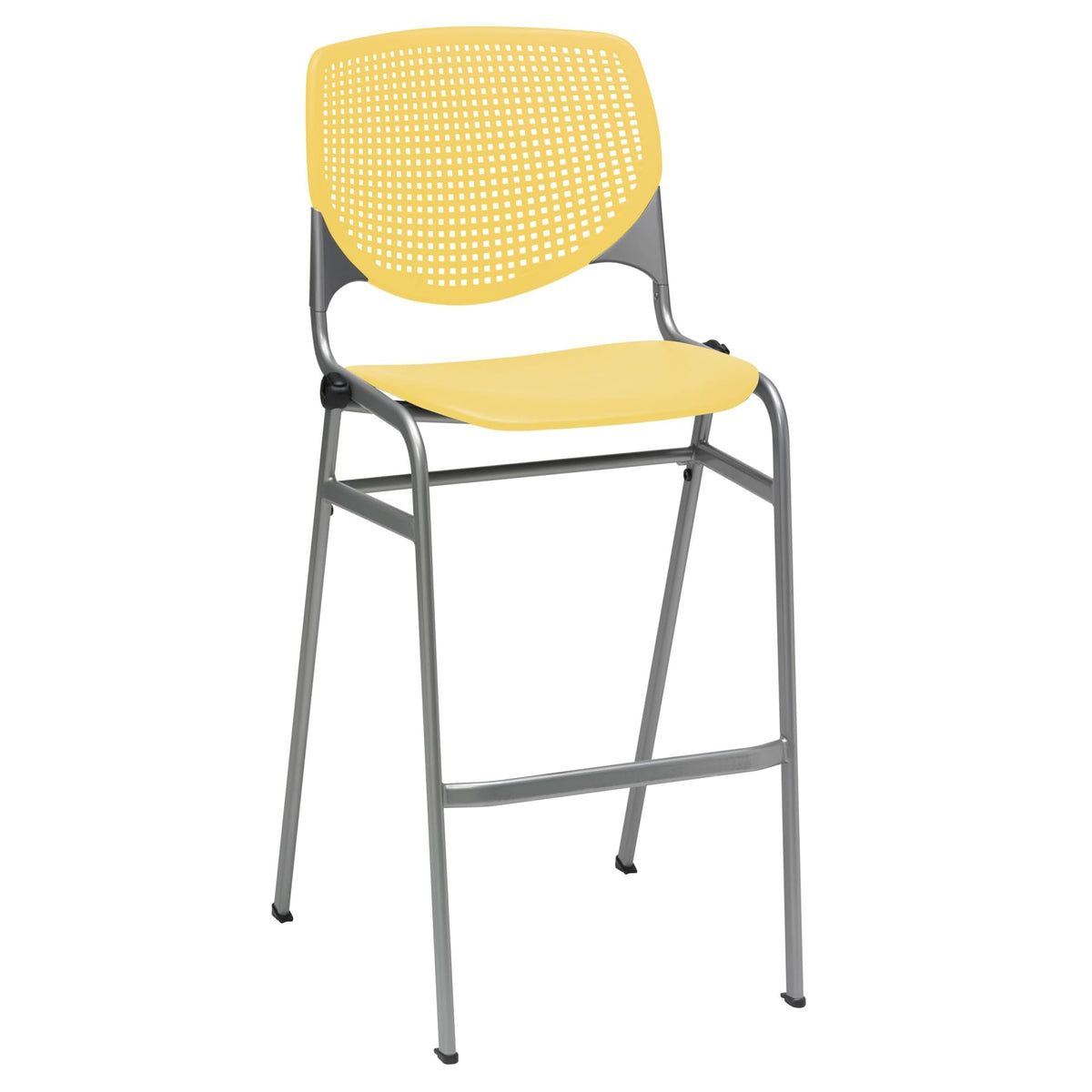 Kfi Seating Poly Stack Bar Stool With Perforated Yellow