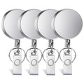 Selizo 4 Pieces Retractable Badge Holder Heavy Duty Badge Reels Id Holder With Keychain Ring Clip For Id Card Carabiner Key Card