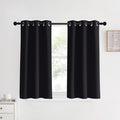 Nicetown Halloween Blackout Bedroom Curtains For Windows 40 Inch Long, Black, 2 Panels, 34 In Wide, Solid Thermal Insulated Grom