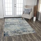 Rizzy Home Alora Decor Glamour 5'3"X7'6" Gray/Teal/Gray/Rust/Blue Power-Loomed Area Rug
