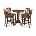 East West Furniture Edch5-Mah-C 5 Pc Counter Height Set - High Table And 4 Dining Chairs.
