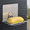 SONIQE Metal with Chrome Finish soap Box soap Dish with Strong Power Flexible Sticker (Silver Color) (Pack of 1)