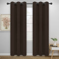 Easy-Going Blackout Curtains For Bedroom, Solid Thermal Insulated Grommet And Noise Reduction Window Drapes, Room Darkening Curtains For Living Room, 2 Panels(46X84 In, Dark Brown)