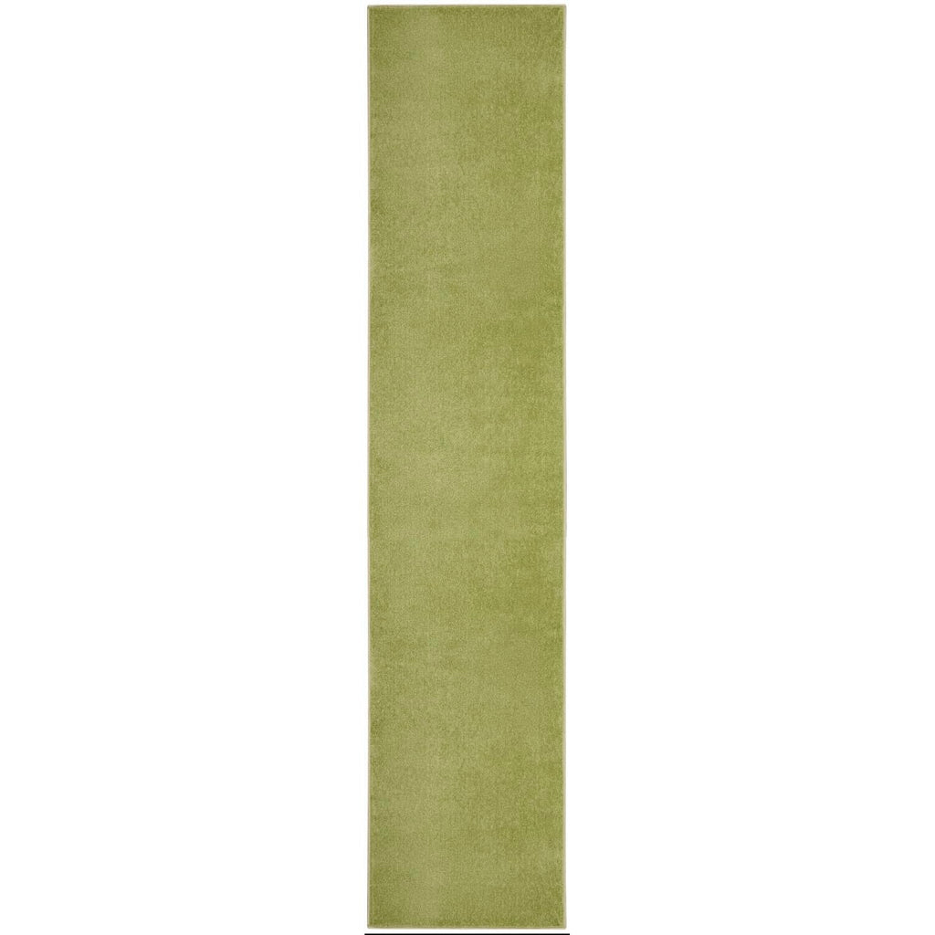 Nourison Essentials Solid Indoor/Outdoor Green 2'2' X 16 Area Rug, Easy Cleaning, Non Shedding, Bed Room, Living Room, Dining Room, Deck, Patio, Backyard (2X16)