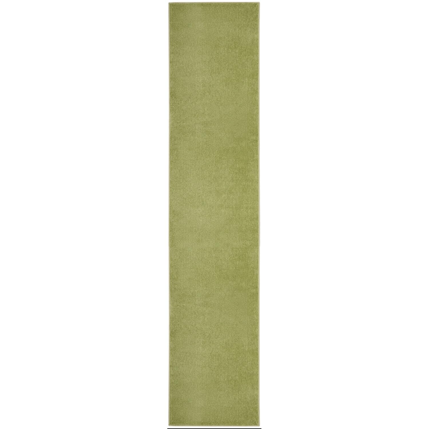 Nourison Essentials Solid Indoor/Outdoor Green 2'2' X 16 Area Rug, Easy Cleaning, Non Shedding, Bed Room, Living Room, Dining Room, Deck, Patio, Backyard (2X16)