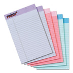 Tops 63016 Paper Pad,Jr. Legal Ruled,50 Sheets,5-Inch X8-Inch,6/Pk,Ast Pastel