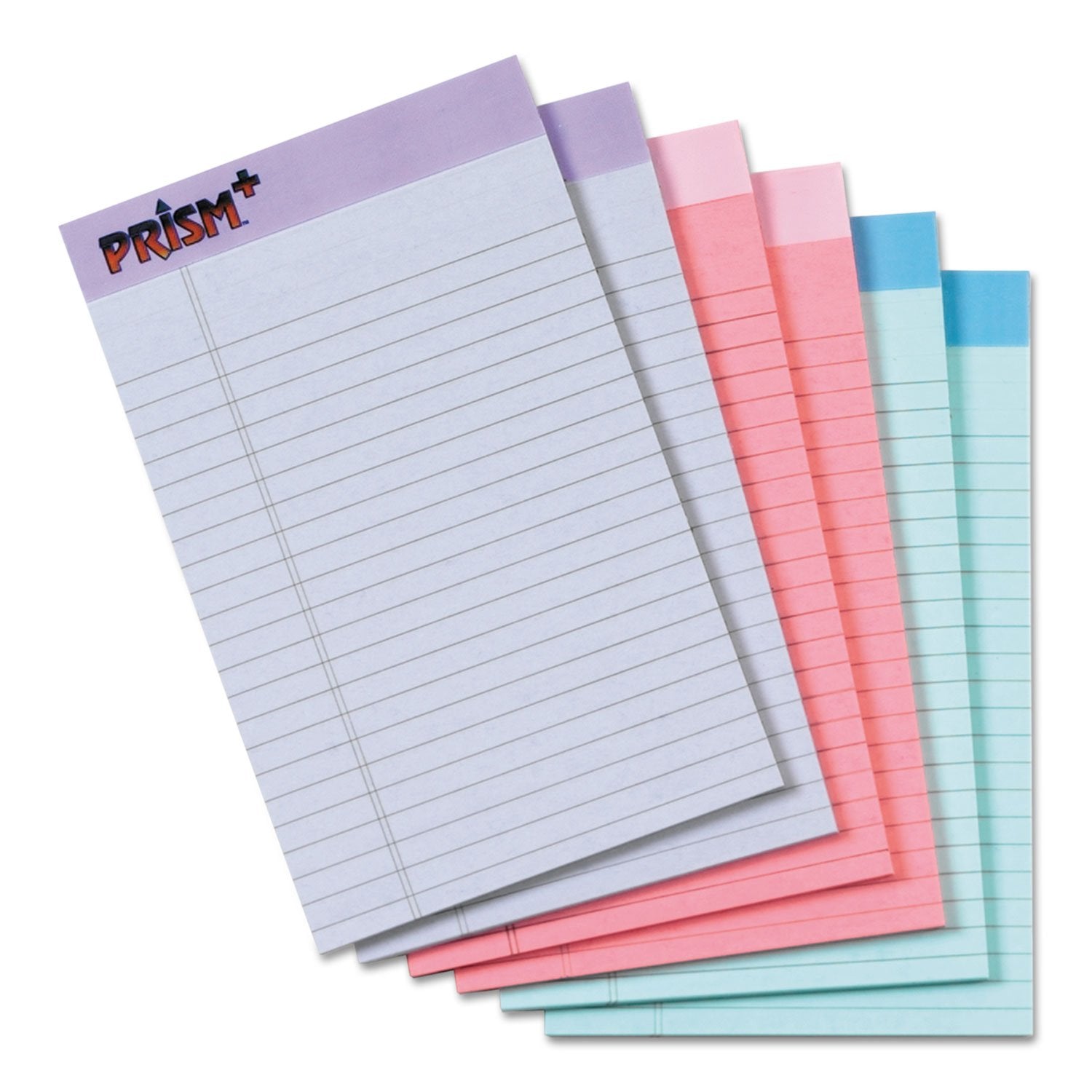 Tops 63016 Paper Pad,Jr. Legal Ruled,50 Sheets,5-Inch X8-Inch,6/Pk,Ast Pastel