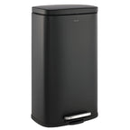happimess HPM1011B Curtis 8-Gallon Step-Open Trash Can with Soft-Close Lid, Modern, Minimalistic, Fingerprint Proof for Home, Ki