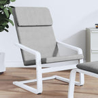 vidaXL Relaxing Chair in Light Gray Fabric - Comfortable Seating with Solid Birch Wood Frame - Suitable for Dining Room, Living Room, Restaurant, and Recreation Area