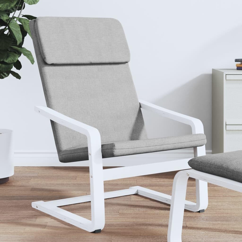 vidaXL Relaxing Chair in Light Gray Fabric - Comfortable Seating with Solid Birch Wood Frame - Suitable for Dining Room, Living Room, Restaurant, and Recreation Area