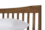 Baxton Studio Edeline Mid-Century Modern Solid Walnut Wood Curvaceous Slatted King Size Platform Bed