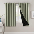 H.VERSAILTEX 100% Blackout Curtains for Bedroom with Black Liner Full Room Darkening Curtain 63 Inch Long Thermal Insulated Back