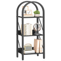 HOOBRO Bookshelf, 3Tier Arched Bookshelf, Industrial Bookcase with Metal Frame, Book Shelf Storage Organizer for Living Room, O