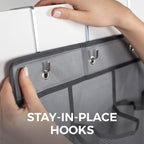 HOME GENIE Over the Door Shoe Organizer, 24 Mesh Pockets, Slate Gray, Holds Up to 40 lbs, Model 840316705363