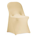Peomeise Stretch Spandex Folding Chair Cover For Wedding Party Dining Banquet Event (Champagne,25Pcs)