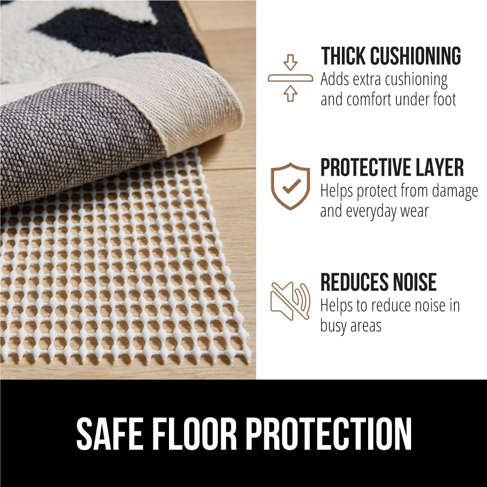 Gorilla Grip Rug Pad Gripper SYNCHKG056993 White Traditional Pads for Hard Floors 3x5 FT