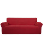 Purefit Stretch Oversized Sofa Slipcover – Spandex Jacquard Non Slip Soft Couch Sofa Cover, Washable Furniture Protector With Non Skid Foam And Elastic Bottom For Kids (Oversized Sofa, Red)