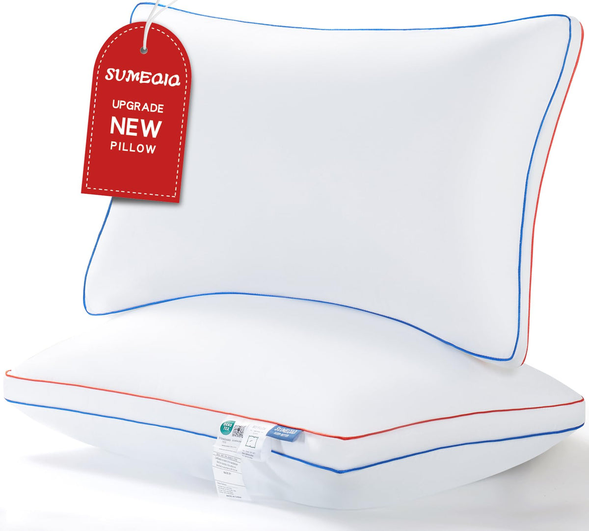 Sumeqiq Pillows King Size Set Of 2, Fluffy Bed Pillows For Sleeping, King Pillows 2 Pack With Hotel Quality, Medium Firm And Sup