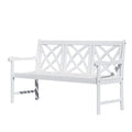 Vifah Bradley Outdoor Patio 5-Foot Wood Garden Bench in White