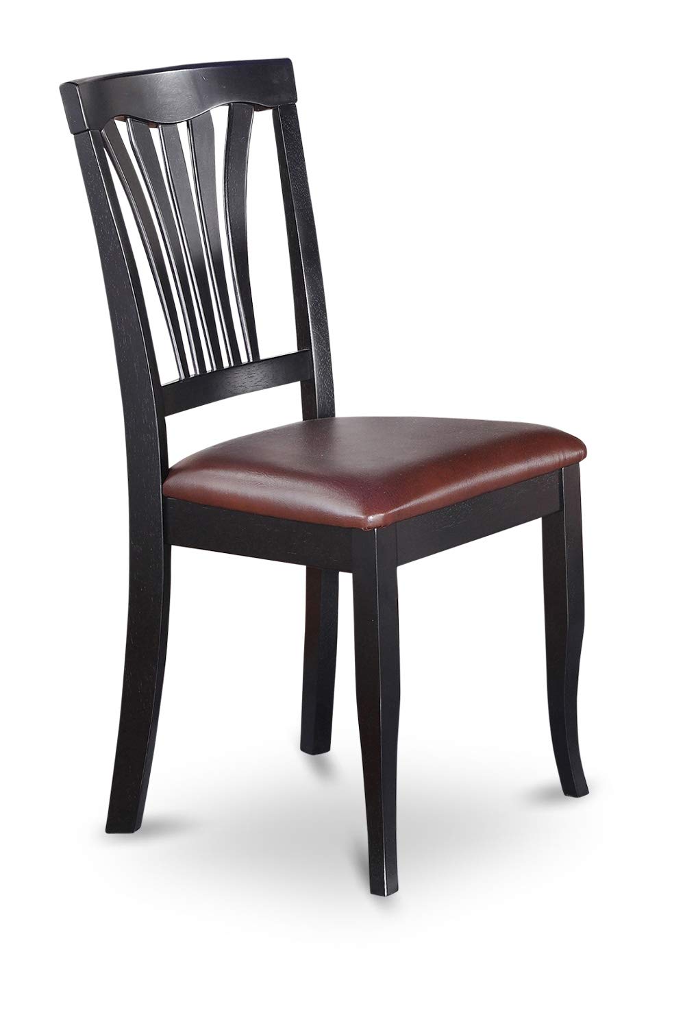 East West Furniture SHAV3-BLK-LC 3 Piece Kitchen Table Set for Small Spaces Contains a Round Dining Room Table with Pedestal and 2 Faux Leather Upholstered Chairs, 42x42 Inch, Black