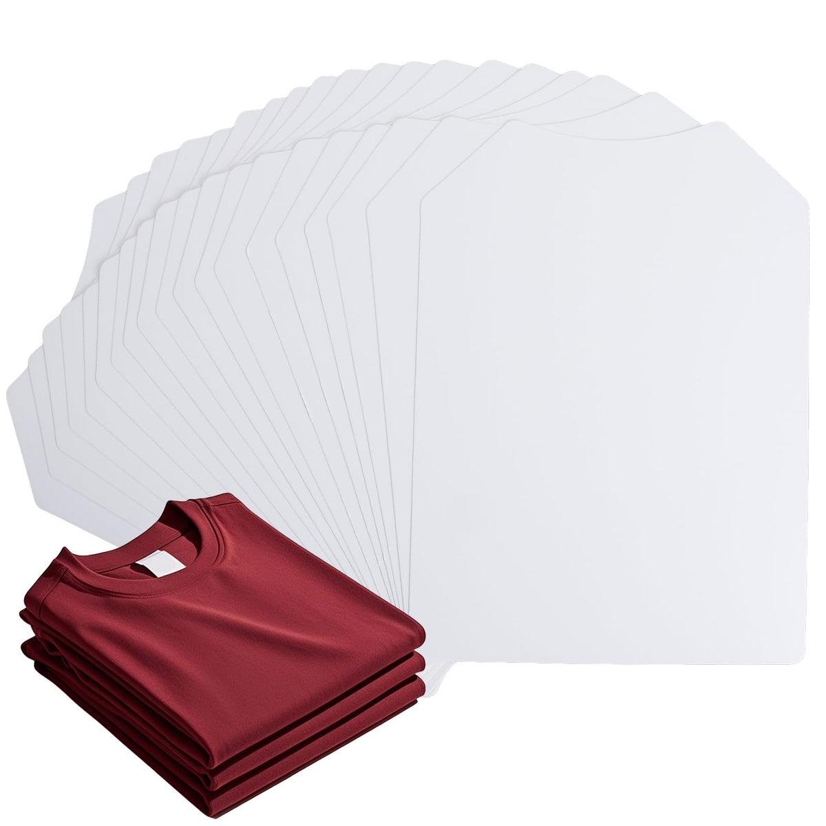 Svaldo White Cardboard Shirt Form, 10x13.8 inch, Pack of 50, T Shirt Folder Board, Paper Shirt Cardboard Inserts for T Shirt Dis