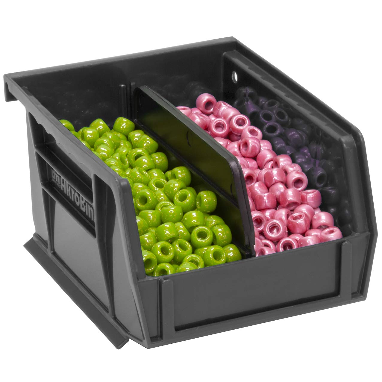 Akro-Mils 30210 Akrobins Plastic Hanging Stackable Storage Organizer Bin, 5-Inch X 4-Inch X 3-Inch, Black, 24-Pack