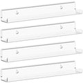 Lifewit Floating Shelves For Vinyl Record, 4 Pack 12' Clear Acrylic Wall Shelf Room Decor For Book/Photo/Picture/Makeup Display In Bedroom, Living Room, Bathroom Storage And Organization