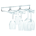 Oenophilia Under Cabinet Stemware Rack, Wine Glass Holder Under Cabinet Kitchen, Chrome Finish, Holds 6-9 Glasses Depending on S