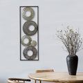 New All American Collection Modern Chic Aluminum/Metal Wall Decor with Frame 12x36 (Cirlcels and Mirrors)