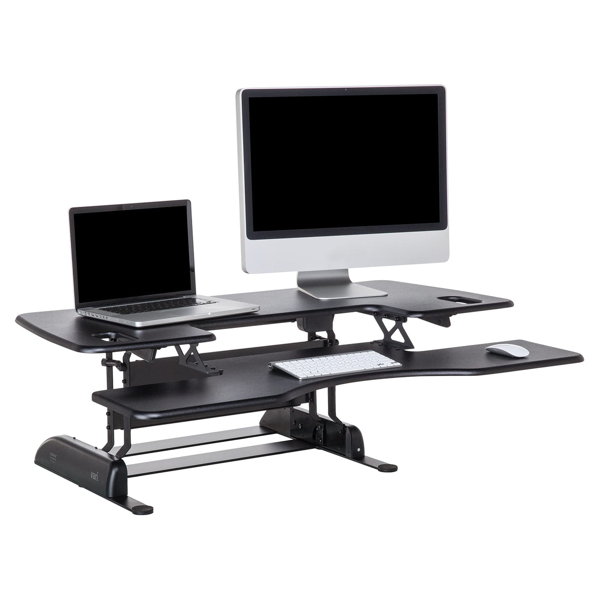 Vari Varidesk Pro Plus 48 - Adjustable Desk Converter With 11 Height Settings - Laptop Sit Stand Desk Riser For Home Office, Table Tops, Workspace - Fully Assembled With Spring Loaded Lift - Black