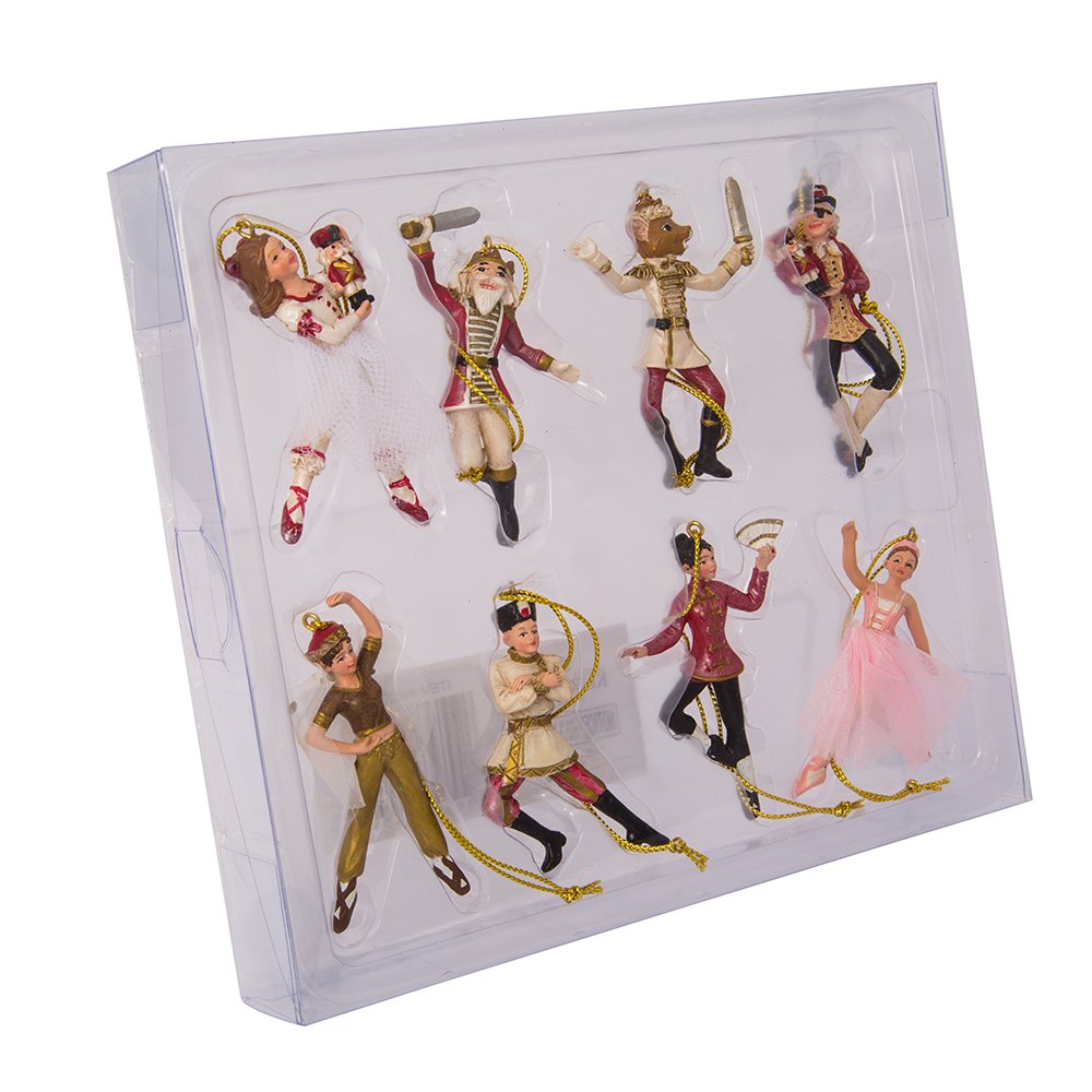 Kurt Adler W20229 2.75 Polyresin Nutcracker Suite Miniature Ornament Set, 8 Pieces