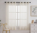 Pi Sheer Curtains Grommet Top, Fashion Cream Voile Panels For Dining Room/Study Room 2 Panels (W52 X L72, Butter)