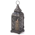 Zingz & Thingz Moroccan Style Candle Lantern Holder, Decorative Light Home Decor, Indoor & Outdoor, 13 Tall, Black