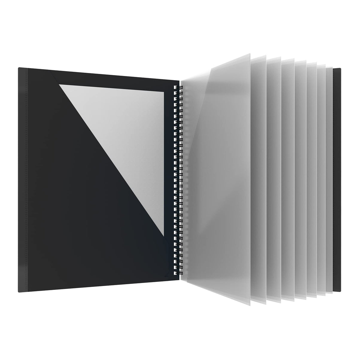 Oxford 10 Pocket Folder, Plastic Spiral Portfolio, Multi-Pocket Paper Organizer, Folder For School And Office, Anti-Tear Edges,
