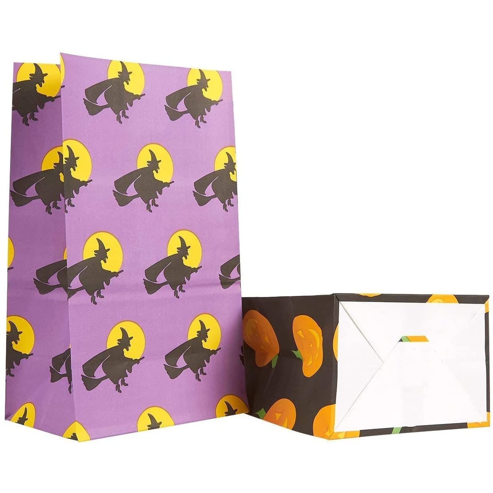 Blue Panda - 36-Pack Halloween Party Trick Or Treat Paper Goodie Candy Bags, 6 Designs, 5.1 X 8.75 X 3.25 Inches