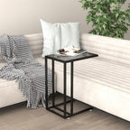 vidaXL Modern Black Computer Side Table - Versatile and Durable with a Tempered Glass Top; Ideal for Living Room and Office Spaces