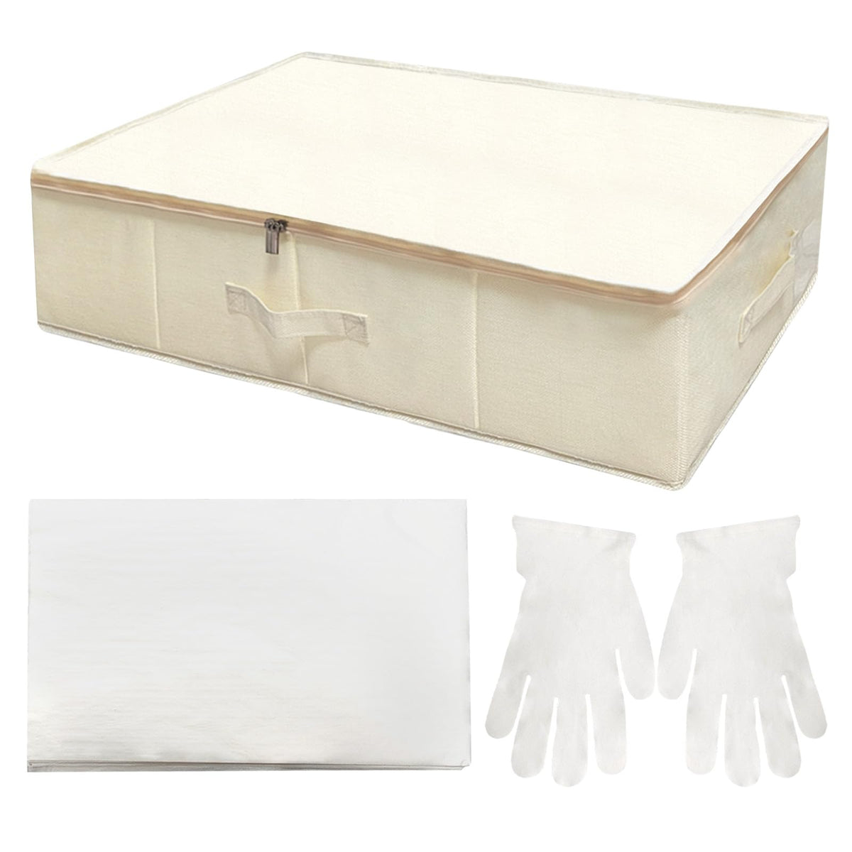 Wedding Dress Storage Box Kit  Rectangular with 40 Sheets AcidFree Tissue Paper & Microfiber Gloves