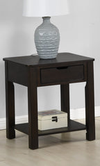 Lilola Home Flora Dark Brown MDF End Table with Drawer