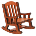 NUOBESTY Miniature Wooden Rocking Chair for Dollhouse Furniture, Brown Timber Ornament for Fairy Garden and Home Decoration, 2.7