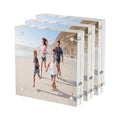 AITEE 4x4 Acrylic Picture Frames 3 Pack, 20% Thicker Block, Clear Picture Frames Freestanding Double Sided Magnetic Acrylic Luci