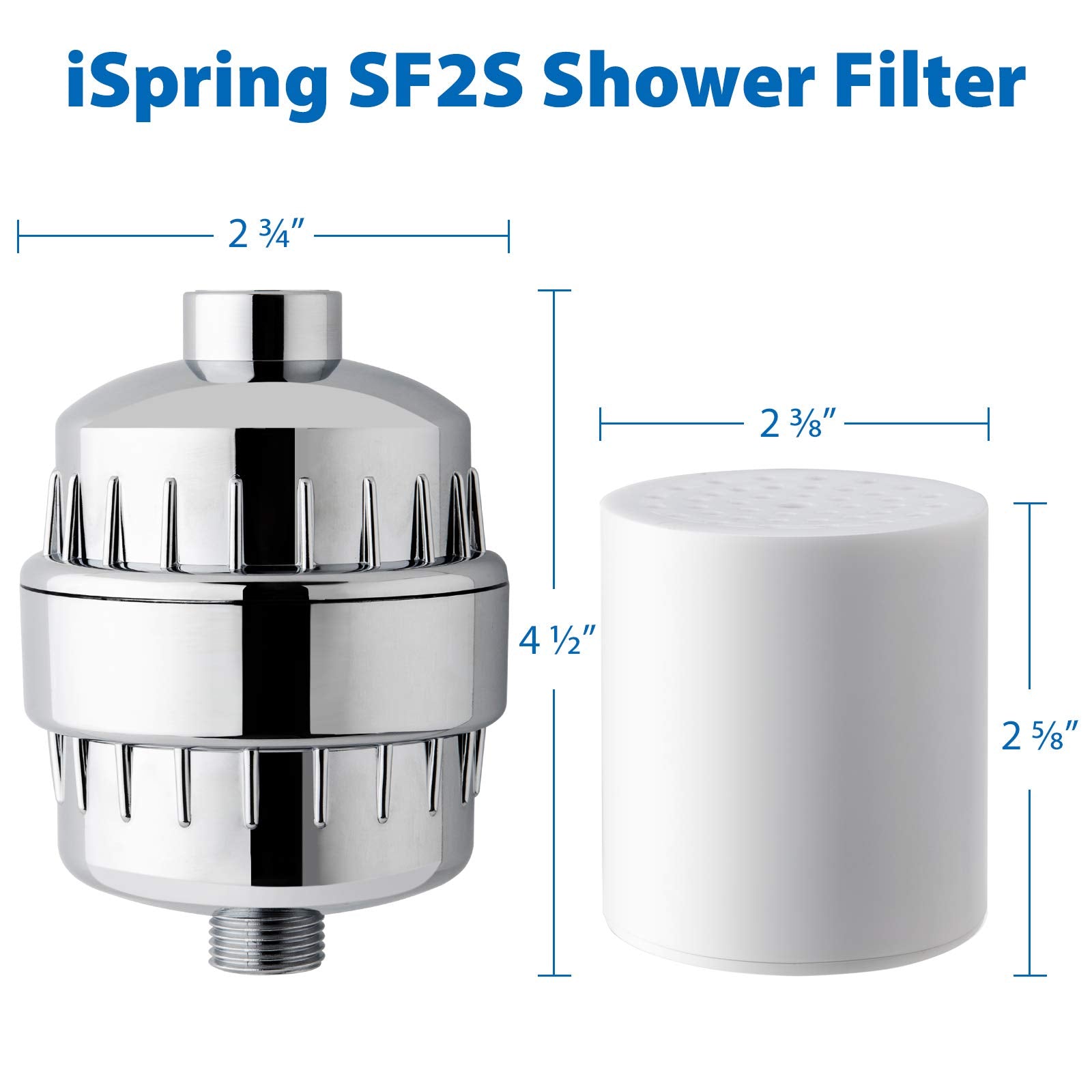 Ispring Sf2S 15-Stage High Output Universal Shower Filter With Replaceable Cartridge, Better Skin, Softer Hair, And Stronger Nai
