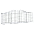 vidaXL Arched Gabion Baskets 2 pcs 78.7x19.7x23.6/31.5 - - Galvanized Iron, Decorative & Sound-Insulating Garden Barrier, Easy-t