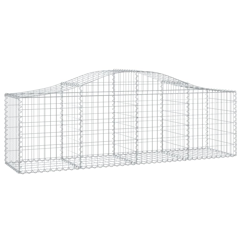 vidaXL Arched Gabion Baskets 2 pcs 78.7x19.7x23.6/31.5 - - Galvanized Iron, Decorative & Sound-Insulating Garden Barrier, Easy-t