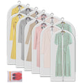 Allhom Garment storage clothing bags  48 inch PEVA garment covers closet storage bag set for 12pcs with Mesh Laundry Bag Includ