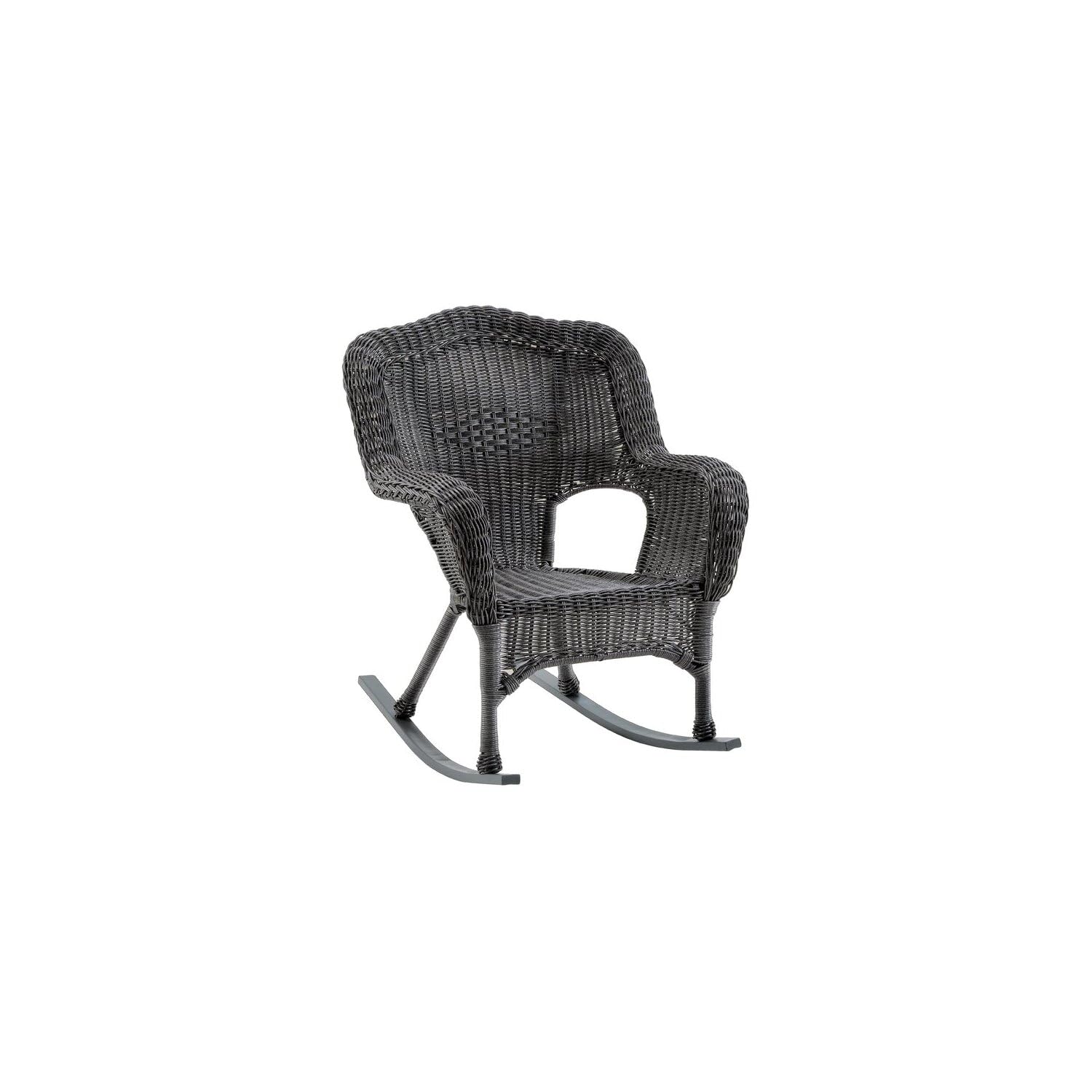 International Caravan Furniture Piece Camelback Resin Wicker Rocker - Thumbnail 4