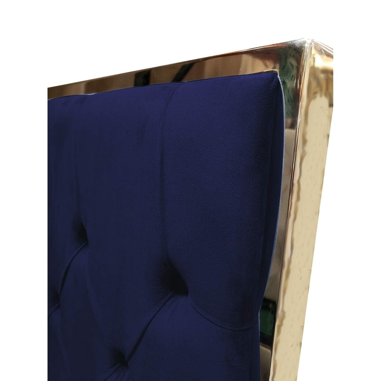 Best Master Furniture Natasha Velvet Platform Bed, King, Blue