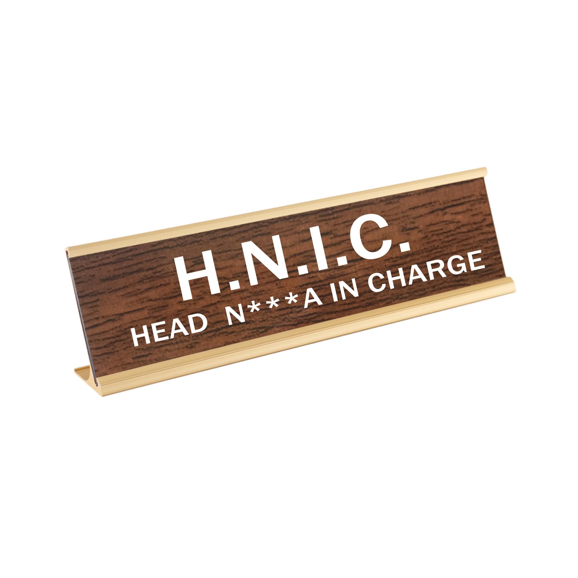 Dekorbay HNIC Funny Desk Signs Decor For Office Novelty Hilarious Name Plate Plaques Gift for Men Women Manager Coworker Accesso