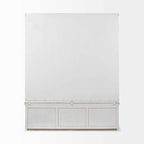 HomeRoots White and Medium Brown Wood Hall Tree w/Storage